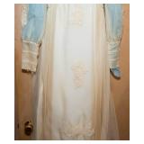 1970s Vintage Wedding Dress – Sheer Long Sleeves with Small Train
