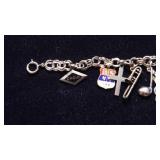 Sterling Charm Bracelet with 13 Charms