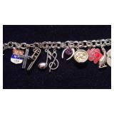 Sterling Charm Bracelet with 13 Charms