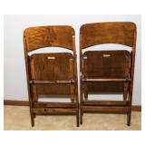 Vintage Steamed Wood Folding Chairs with Metal Hardware – Set of 2