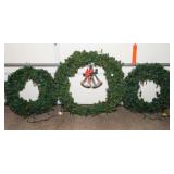 Three Large Christmas Wreaths