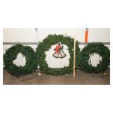 Three Large Christmas Wreaths