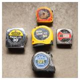 Set of Five Tape Measures