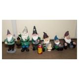 Set of Six Resin Garden Gnomes