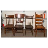 Set of Four Vintage Wooden Chairs