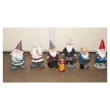 Six Outdoor Yard Gnomes
