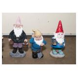 Six Outdoor Yard Gnomes