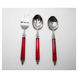 Vintage Lenox Red Jewel Large Serving Utensils - Set of Three