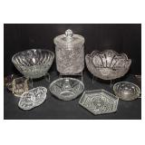 Cut Glass Serving Ware - 8 Pieces