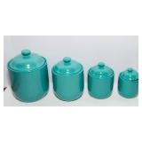 Set of Four Home Collection Stoneware 1991 Canisters