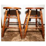 Set of Two Wooden Barstools