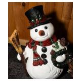 Large Santa and Snowman Figurines