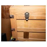 Vintage Oak Steamer Trunk with Key