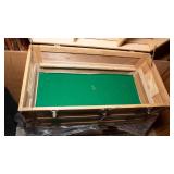 Vintage Oak Steamer Trunk with Key