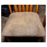 Wood Dining Table with 6 Upholstered Chairs