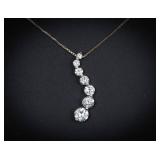 Set of Three Rhinestone Necklaces - One 925 Sterling Silver