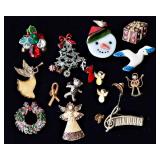 Set of 17 Assorted Brooches/Pins – Variety of Styles