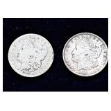 Two Antique Silver Dollar Coins – 1882-S & 1921