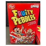 Display - Post Fruity Pebbles Cereal 11 oz Boxes (Lot of 4)
