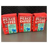 Box R - Peace Coffee Blue Ox Signature Blend Ground Coffee 12 oz Bags (3-Pack)