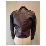 Vintage Harley Davidson AMF Brown Leather Biker Jacket (Size 38)