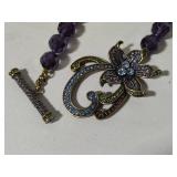 Heidi Daus "Perennial Favorite" Swarovski Crystal & Beaded Toggle Close Necklace
