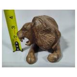 Hand Carved Wooden Lion