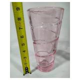 Wheaton Bullseye Ruby Red Bud Vase, Pink Swirl Vase & Tall Amethyst Vase