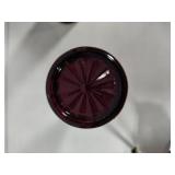 Wheaton Bullseye Ruby Red Bud Vase, Pink Swirl Vase & Tall Amethyst Vase