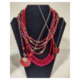 Beautiful Reds!  Lot of Assorted Costume Jewelry