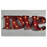 Metal "Love" Lighted Sign