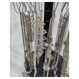 Silver Tone Costume Necklaces w/Display Spinner