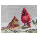 Framed Needlepoint Cardinals