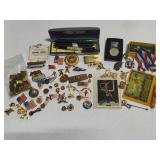 Large Lot of Money Clips, Pins, American Legion/Shriner/Lions/Masonic Jewelry, Etc.