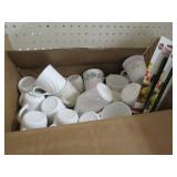 Box of Correlle and Corning mugs...