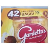 42 Single serve bags of Gardettos...