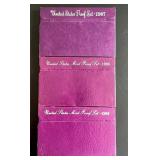 Sealed U.S. Mint Clad Proof Coin Sets - 1987-S / 1988-S / 1989-S