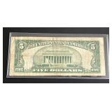 1953 $5 Blue Seal Silver Certificate (Very Good)