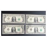 Uncirculated $1 Federal Reserve Star Notes - 1963A / 1963B / 1969B