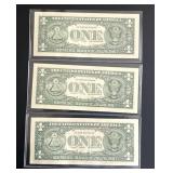 Uncirculated $1 Federal Reserve Star Notes - 1999 / 2003 / 2006