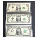 Uncirculated $1 Federal Reserve Star Notes - 1963A and 2001