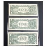 Uncirculated $1 Federal Reserve Notes - 1963A / 1969B / 2009