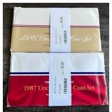 U.S. Mint Uncirculated Coin Sets - 1986 & 1987