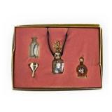 Vintage Limited Edition Miniature Perfume Bottle Set - Gucci No. 3, Adrian Designs, and Jean Desprez Bal a Versailles
