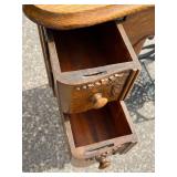 Antique Cast Iron New Home Sewing Machine (Orange, Massachusetts USA) in Original Cabinet