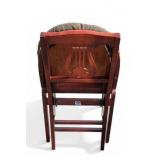Set of 5 STAKMORE Music Back Folding Cherry Framed Chairs