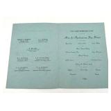 Vintage November 1945 U.S. Navy Thanksgiving Day Menu from the U.S. Aircraft Carrier USS Lake Champlain (CV-39)