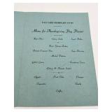 Vintage November 1945 U.S. Navy Thanksgiving Day Menu from the U.S. Aircraft Carrier USS Lake Champlain (CV-39)