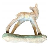 Vintage 16.5" Tall Concrete Garden Fawn Statue