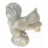 Vintage 14.5" Tall Cast Stone Concrete Garden Squirrel Statue
